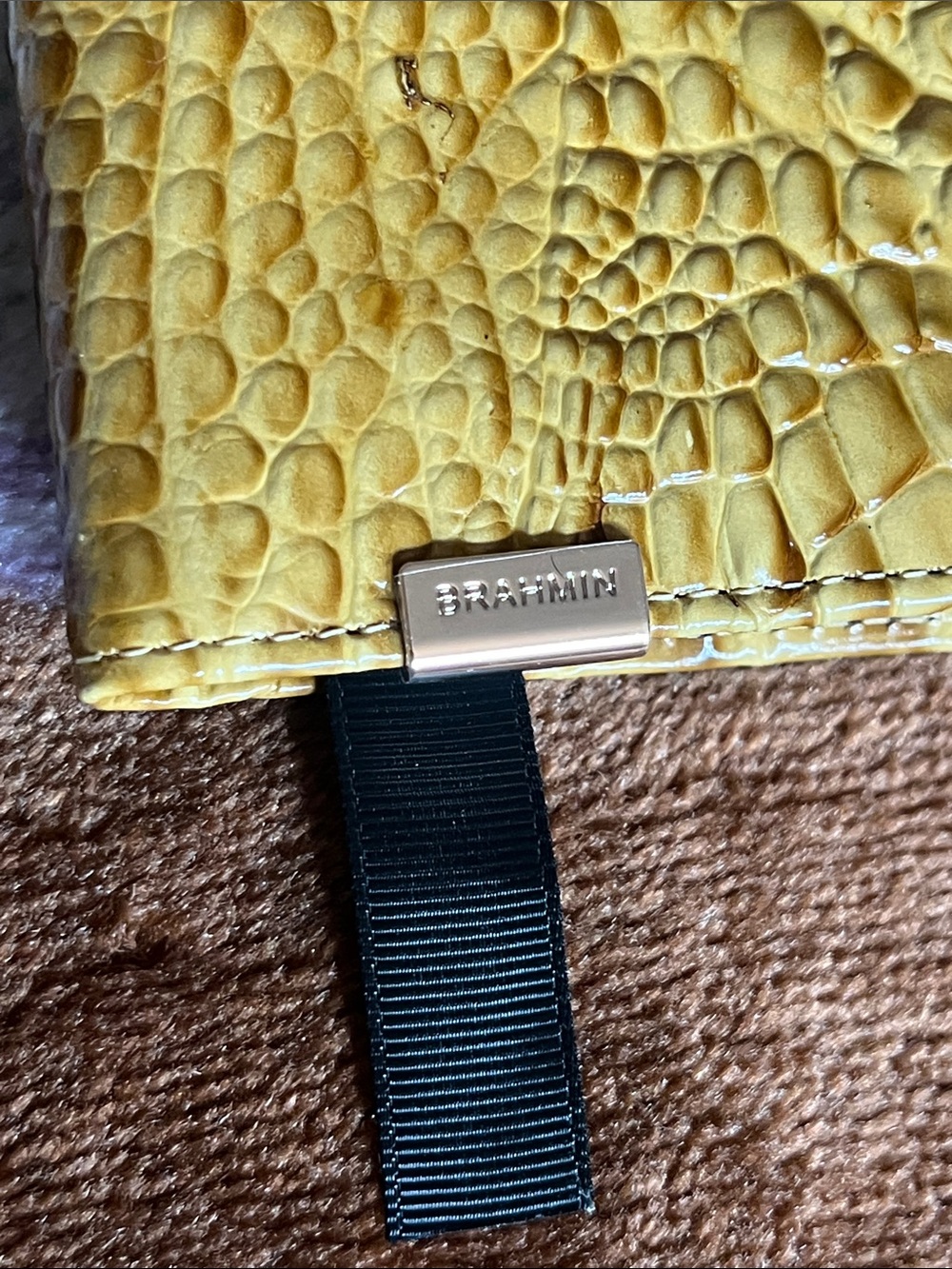BRAHMIN Yellow Embossed Croc Journal NWT - Picture 2 of 7